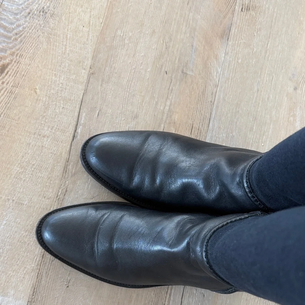 Aquatalia Nanina Knee High Weatherproof Boots Black 7.5 Leather Riding - Picture 3 of 16